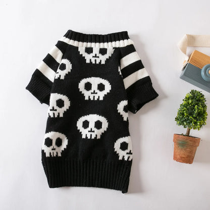 Skull Knit Pet Halloween Sweater