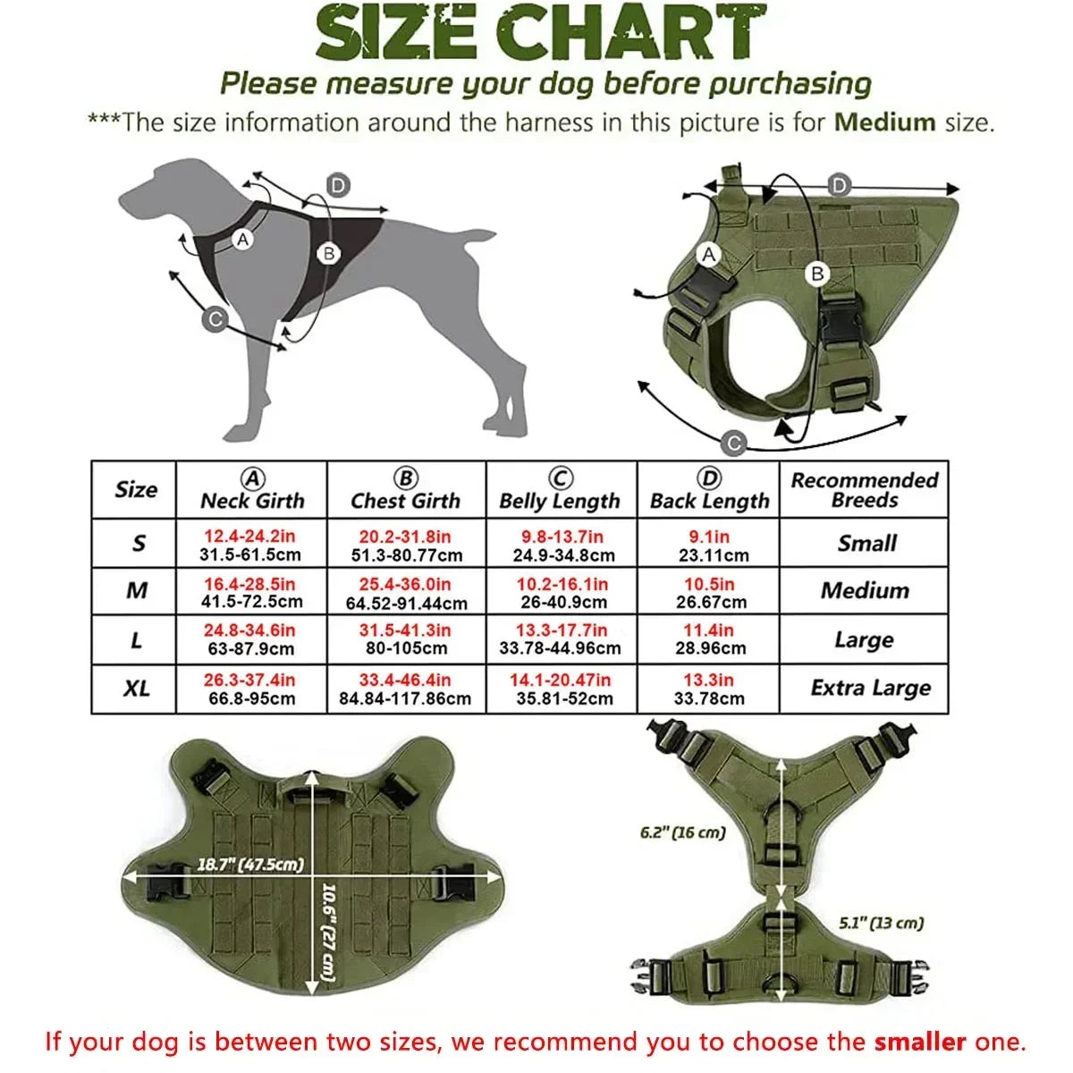 Tactical Molle Dog Harness