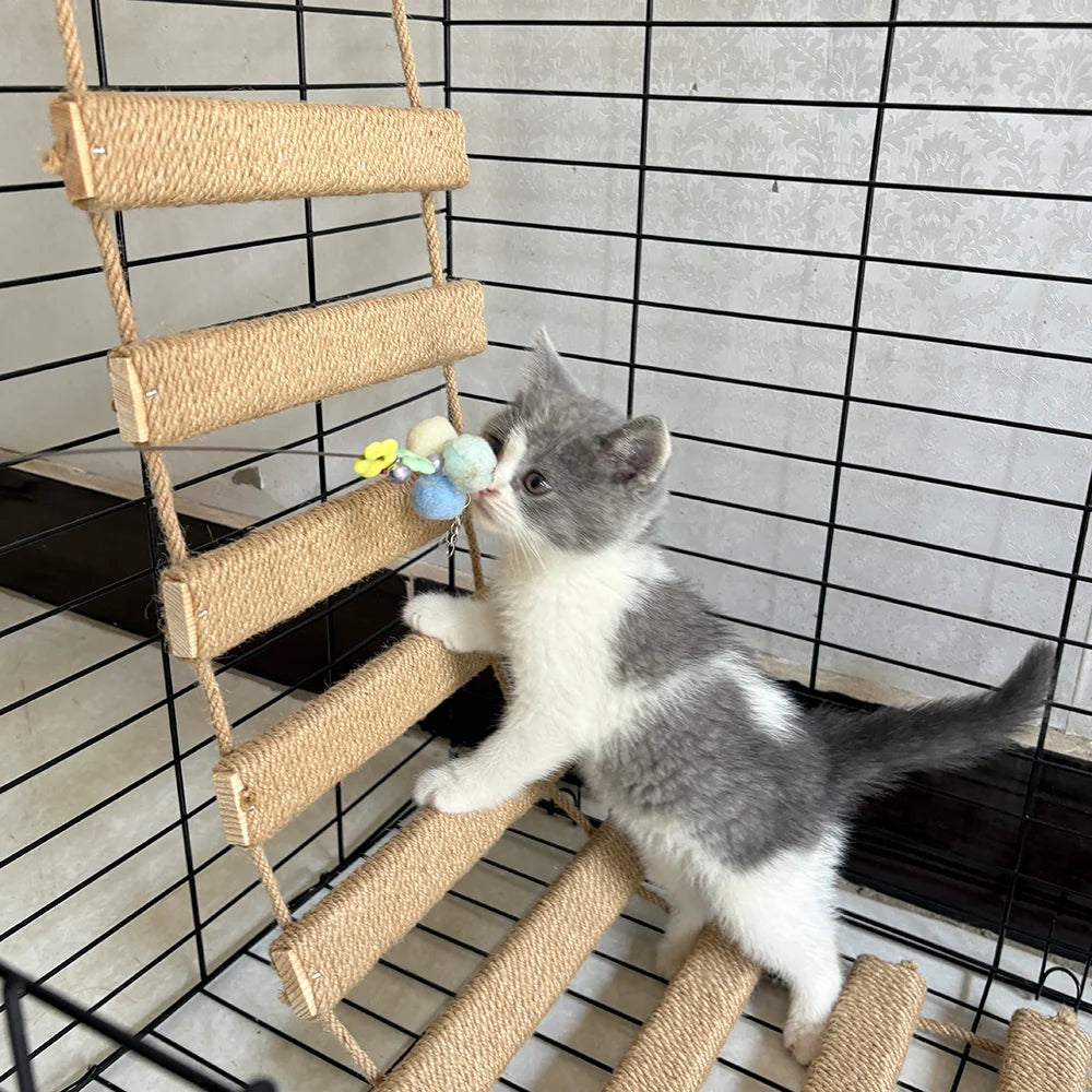 Sisal Cat Climbing Ladder Bridge
