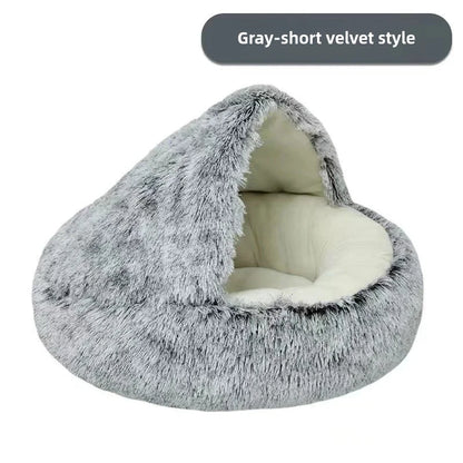 Semi-Enclosed Plush Cat Nest