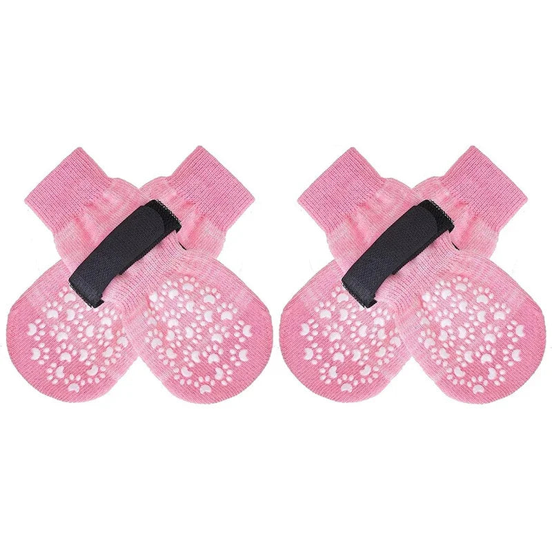 Anti-Slip Dog Socks with Straps (4-Pack)