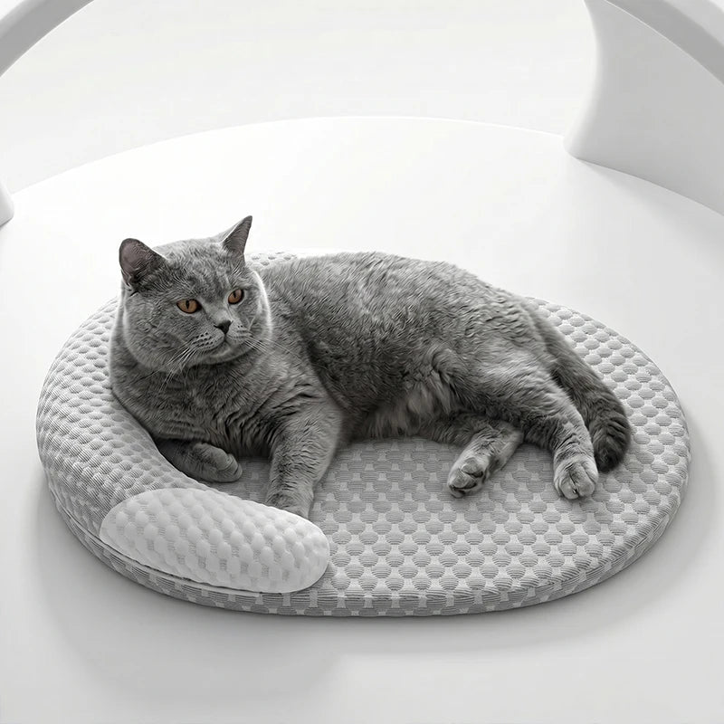 Oval Ice Silk Cooling Pet Bed