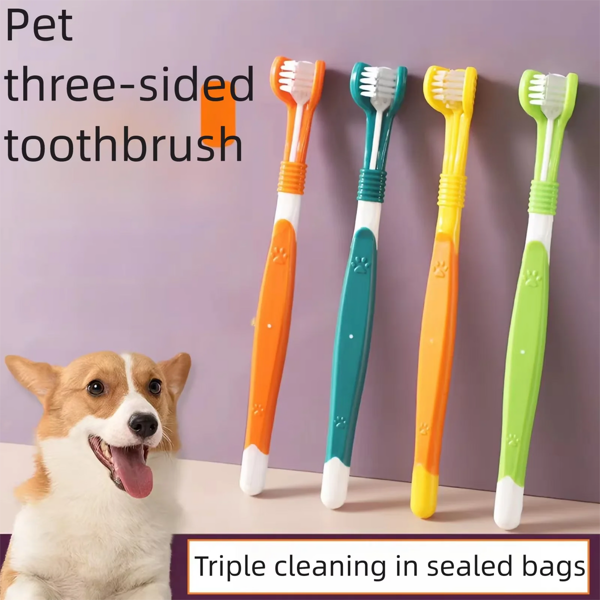 3-Sided Pet Toothbrush
