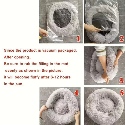 Faux Fur Donut Pet Bed