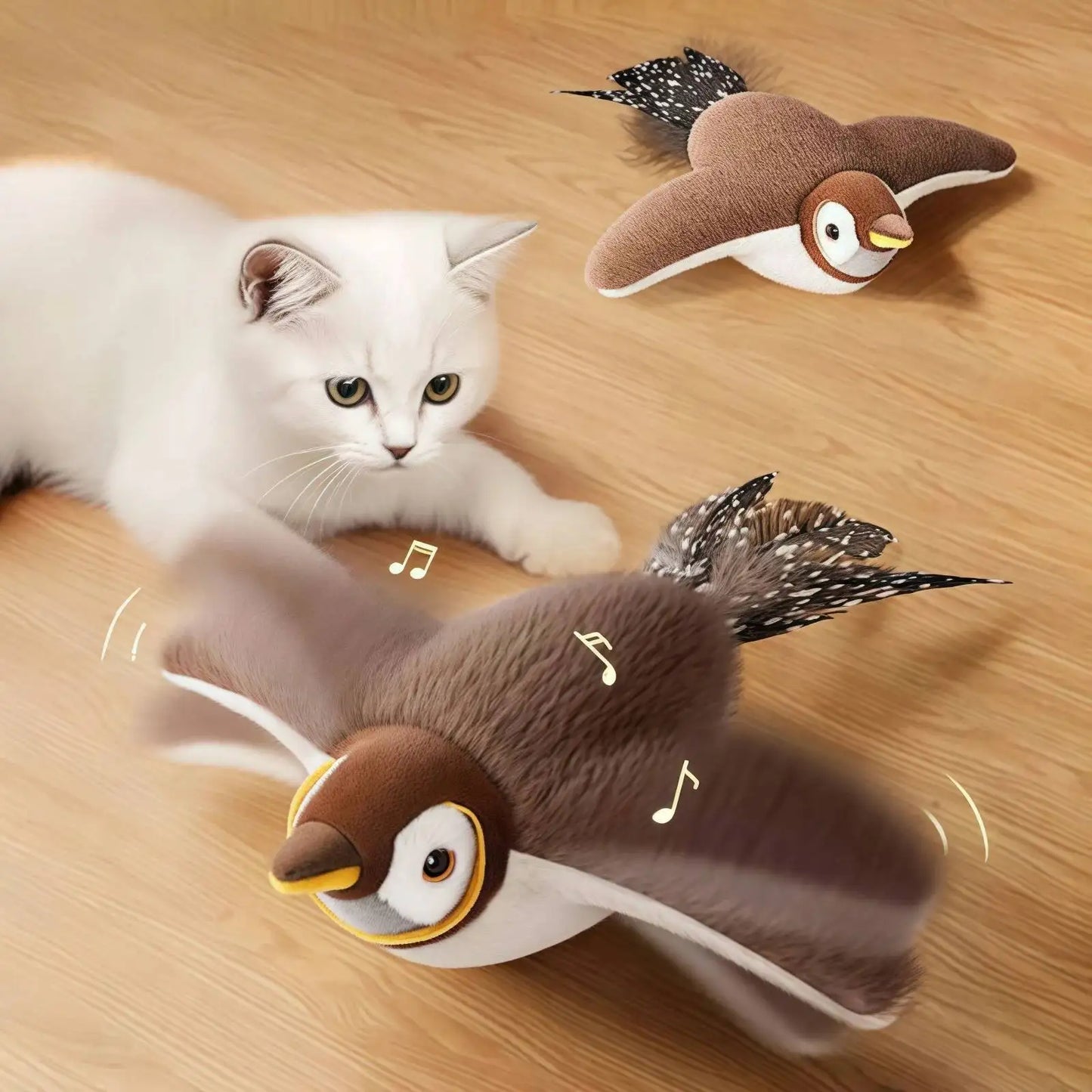 Chirping Flapping Bird Cat Toy