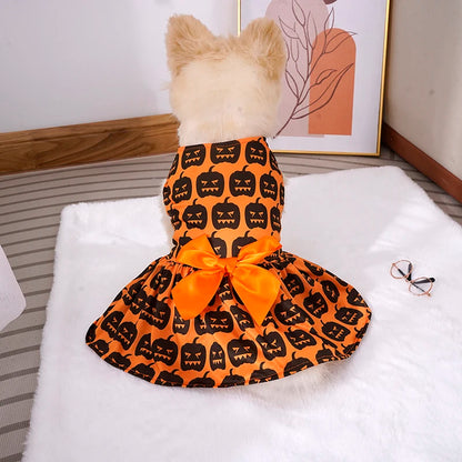 Pumpkin Dog Halloween Skirt