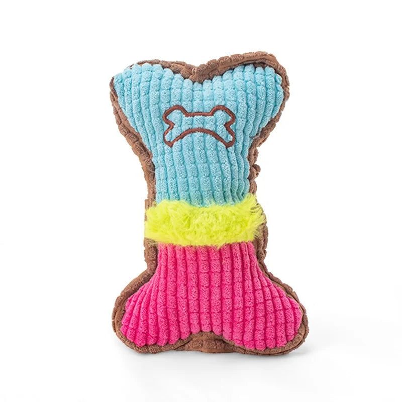 Plush Squeaky Bone Chew Toy