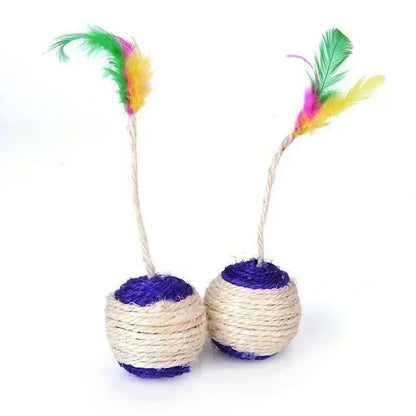 Sisal Feather Scratching Ball Cat Toy