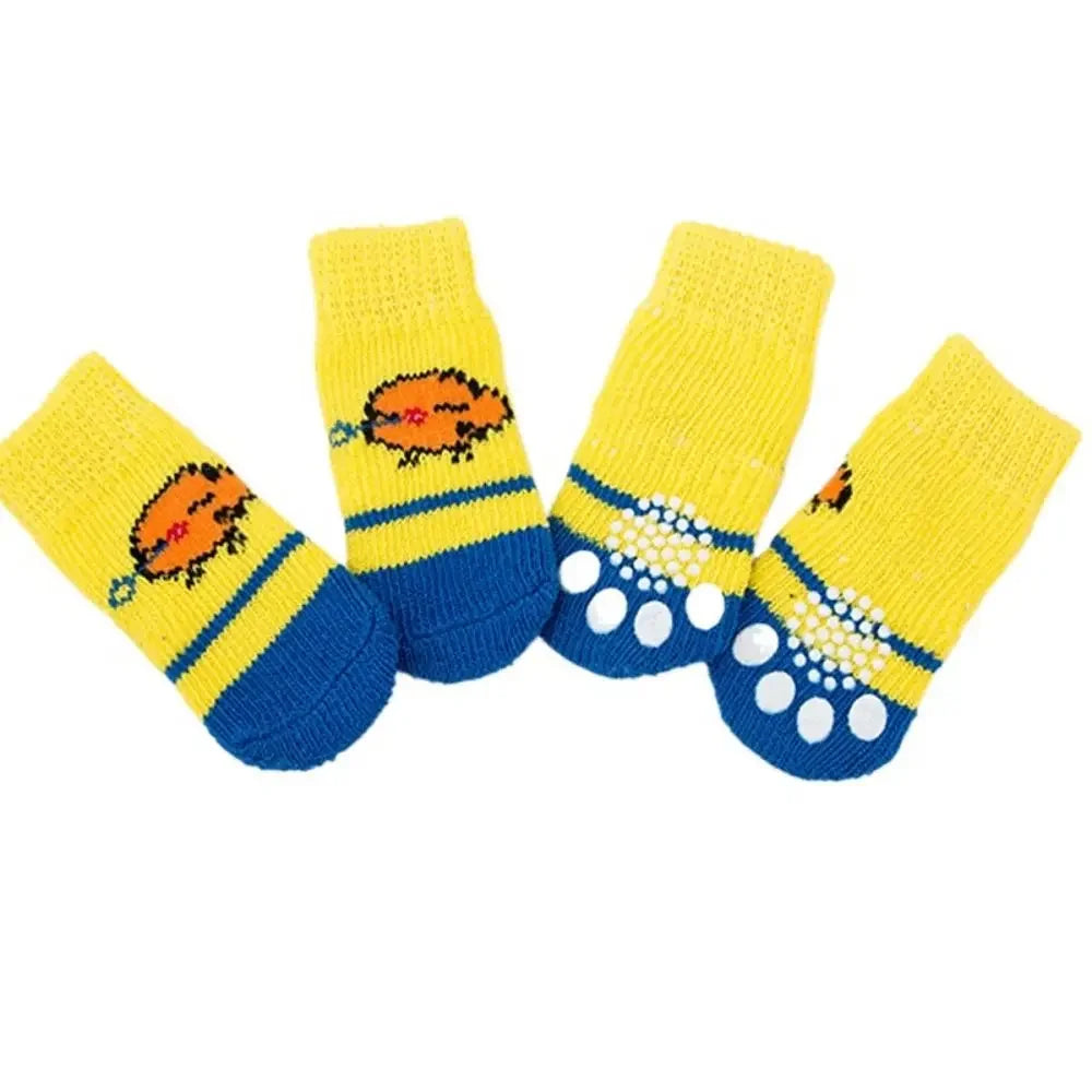 4-Pack Winter Knit Dog Socks