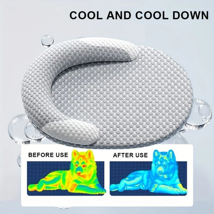 Oval Ice Silk Cooling Pet Bed