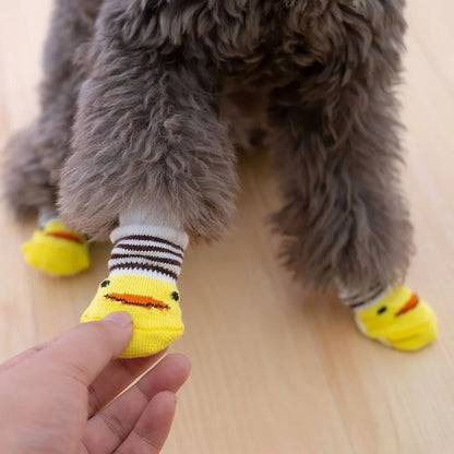 4-Pack Winter Knit Dog Socks