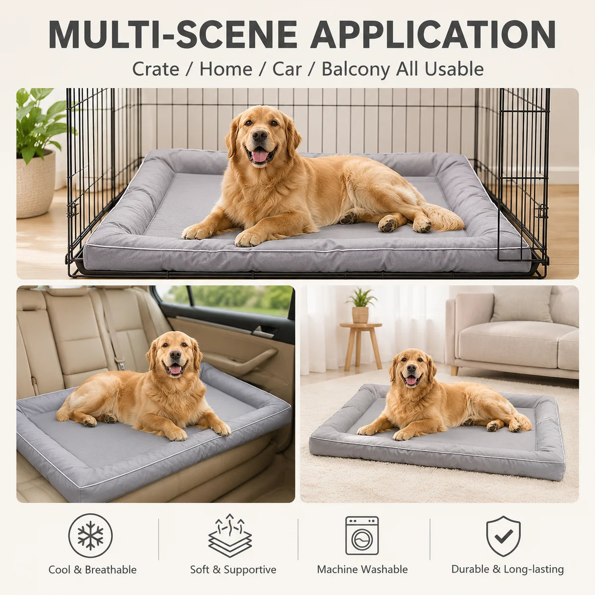 Chew-Resistant Waterproof Dog Crate Mat