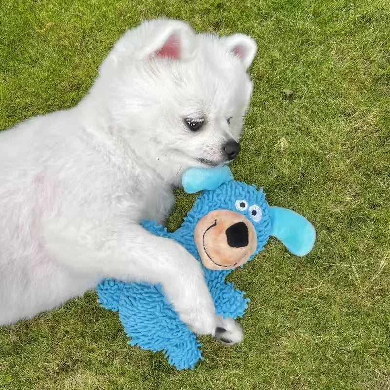 Plush Squeaky Teething Dog Toy