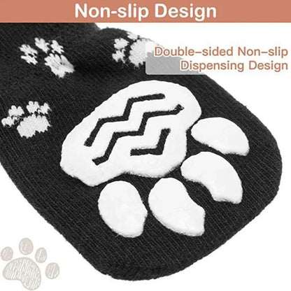 Anti-Slip Dog Socks with Straps (4-Pack)