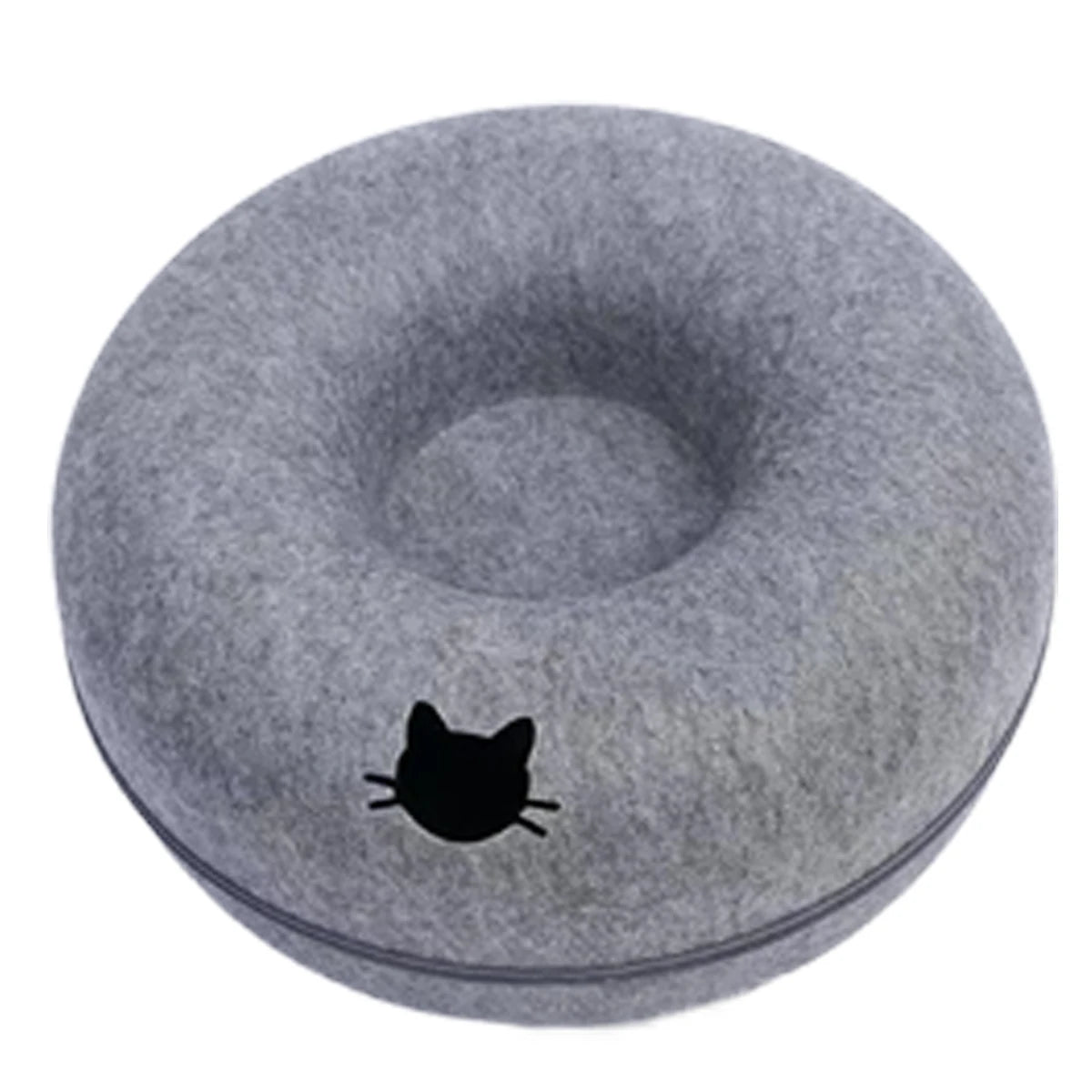 Felt Cat Donut Tunnel Bed