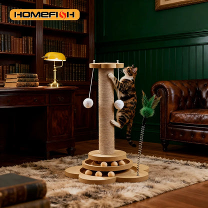 Wood Cat Turntable Scratcher