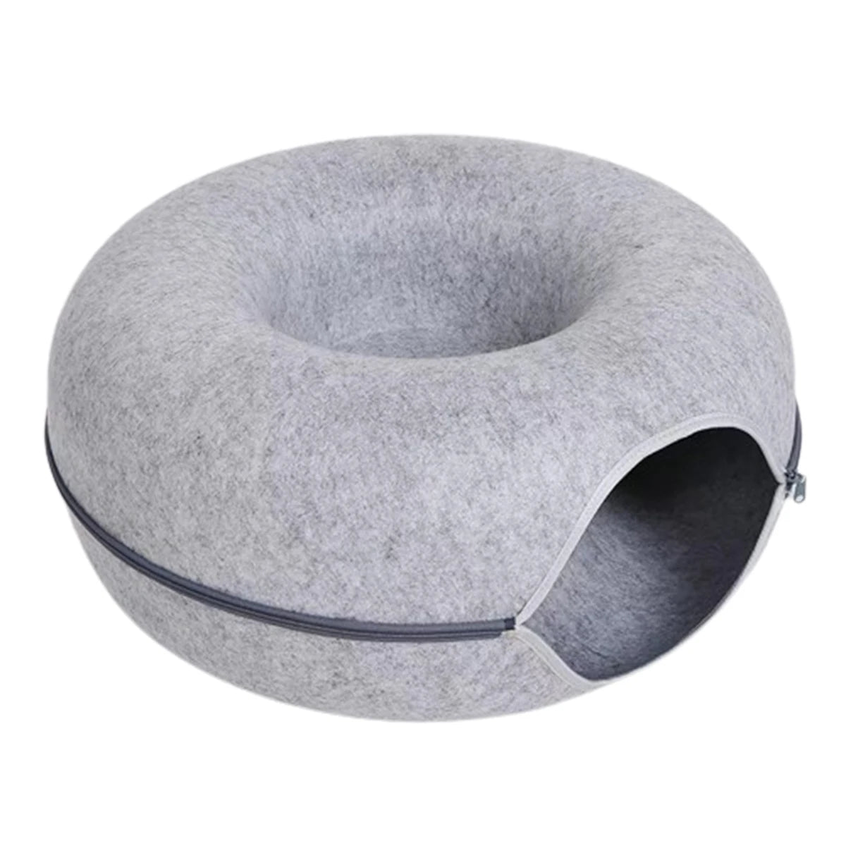 Felt Cat Donut Tunnel Bed