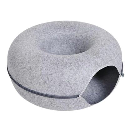 Felt Cat Donut Tunnel Bed