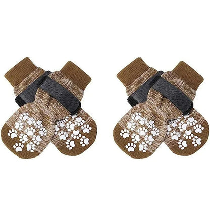 Anti-Slip Dog Socks with Straps (4-Pack)