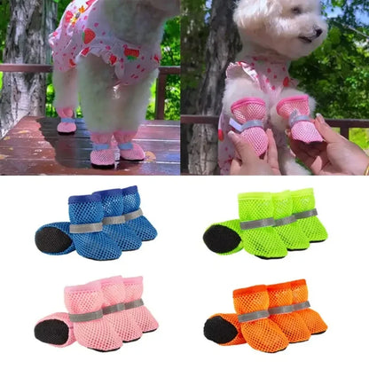 Breathable Mesh Dog Boots (4-Pack)