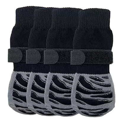Anti-Slip Dog Socks with Straps (4-Pack)