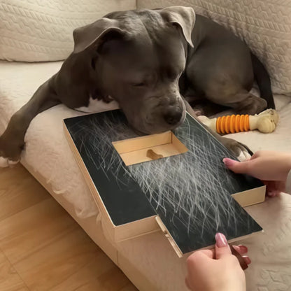 Wooden Dog Scratch Board with Treat Box