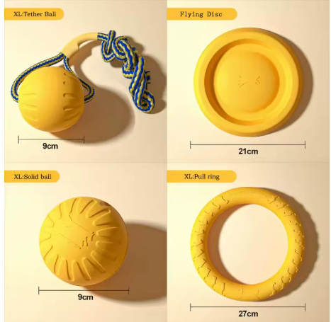 4-Pack EVA Dog Toy Set