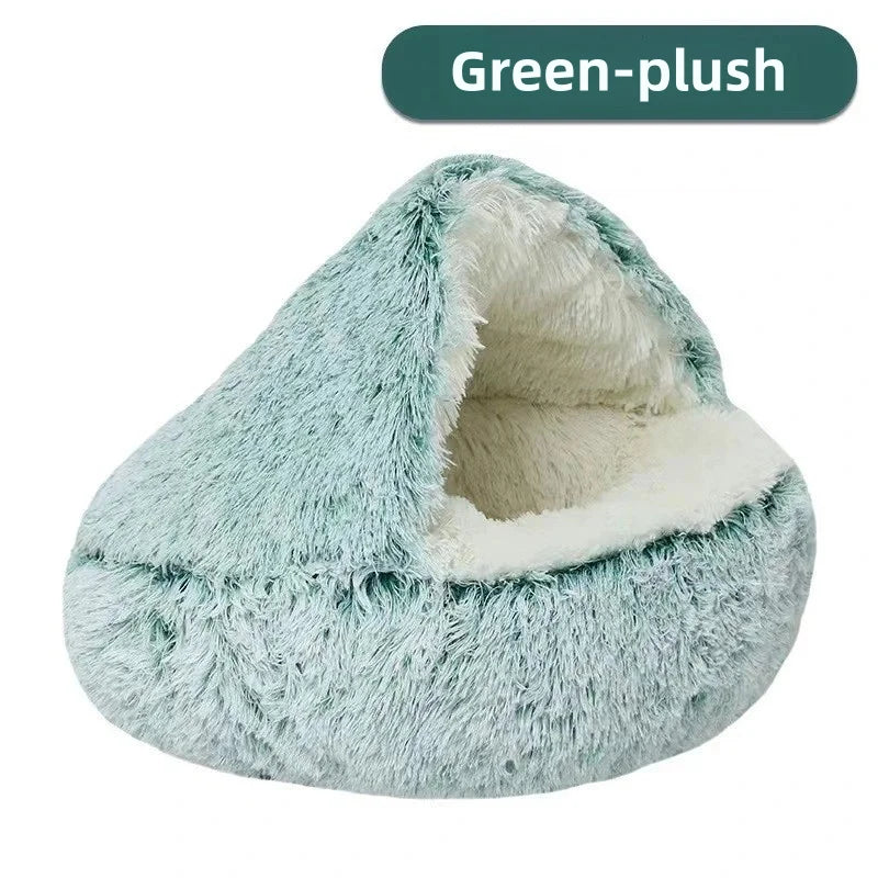 Semi-Enclosed Plush Cat Nest