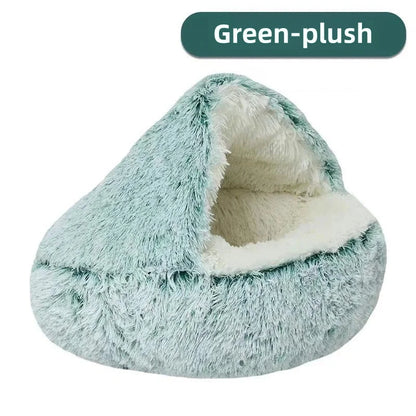 Semi-Enclosed Plush Cat Nest