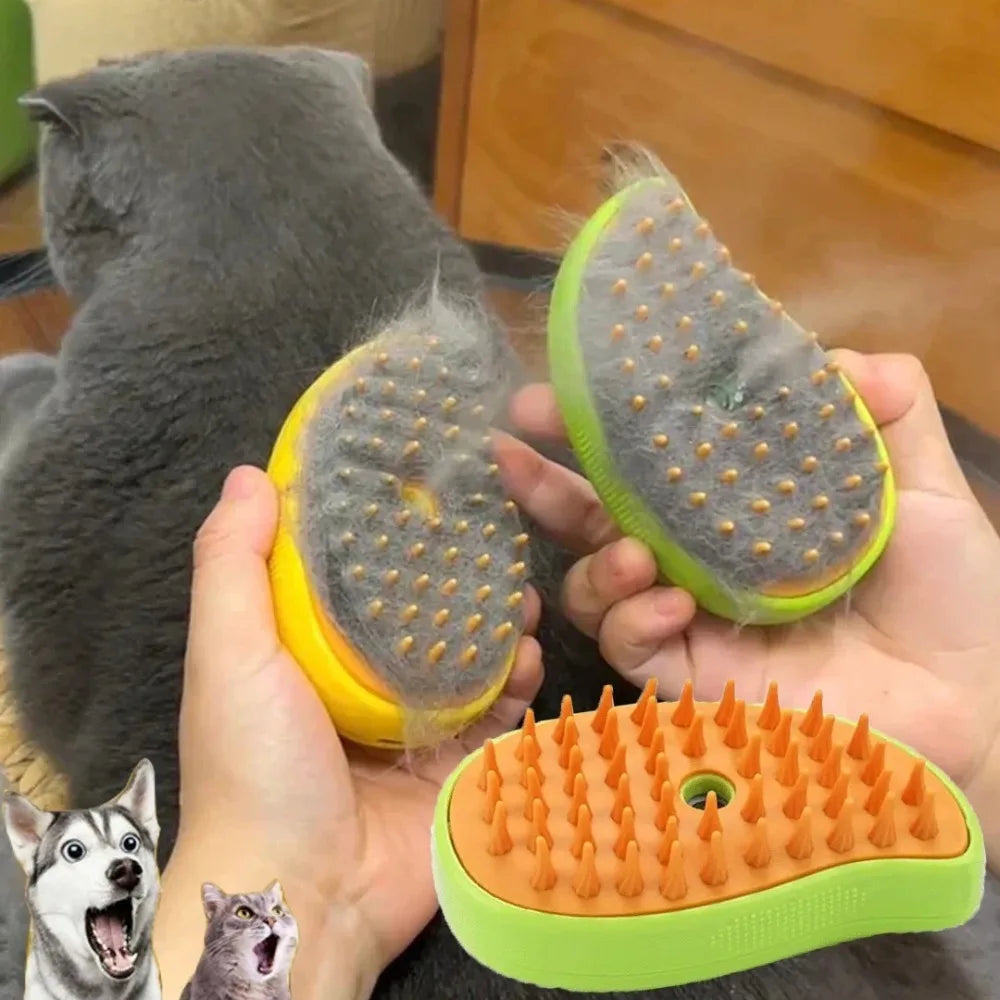 3-in-1 Steam Grooming Brush for Pets