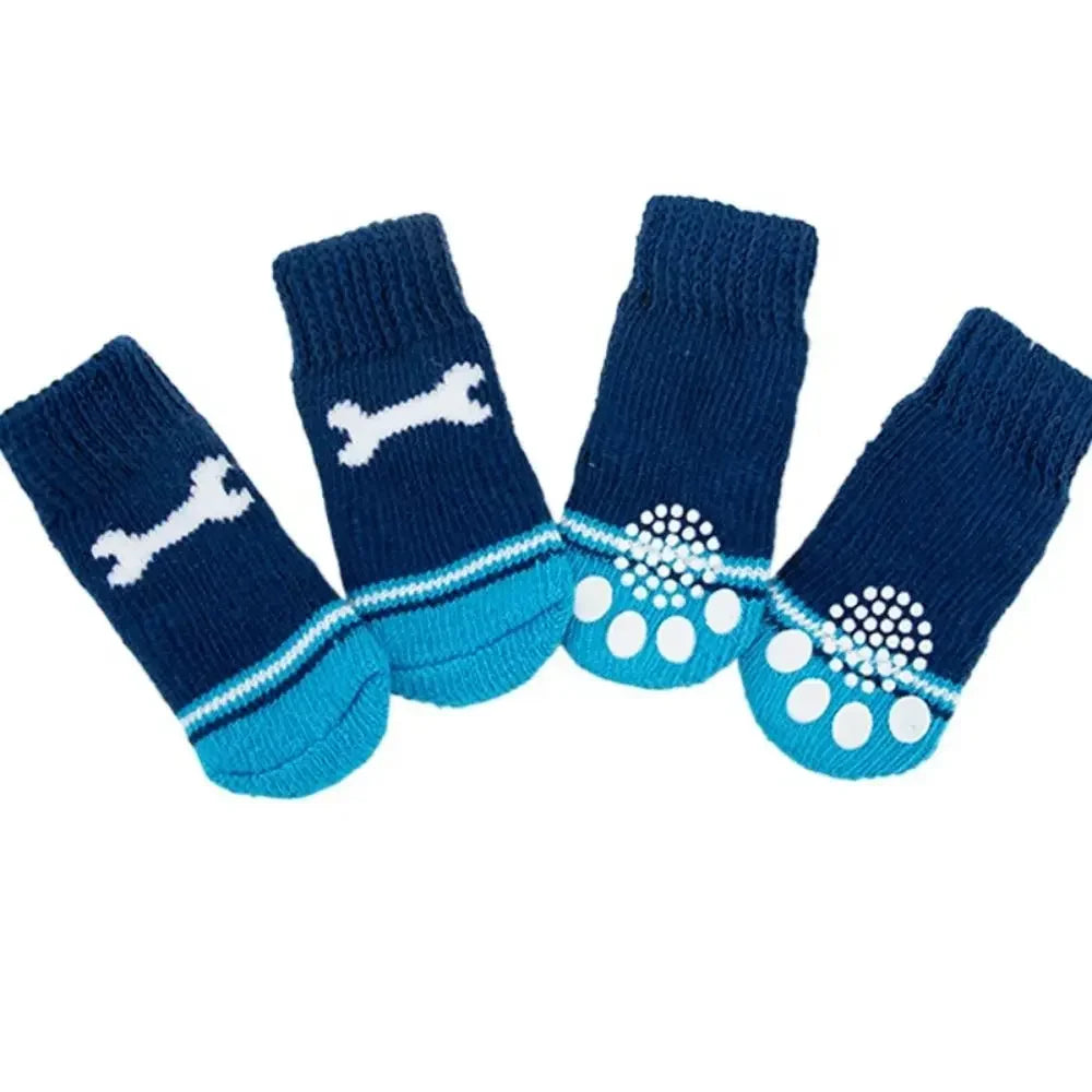 4-Pack Winter Knit Dog Socks