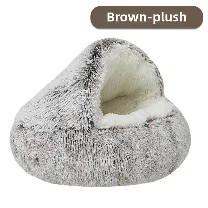 Semi-Enclosed Plush Cat Nest