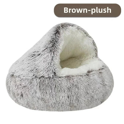 Semi-Enclosed Plush Cat Nest