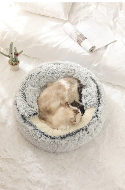 Semi-Enclosed Plush Cat Nest
