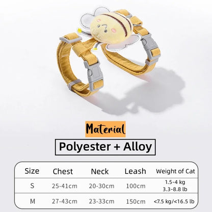 Bee Cat Harness and Leash Set