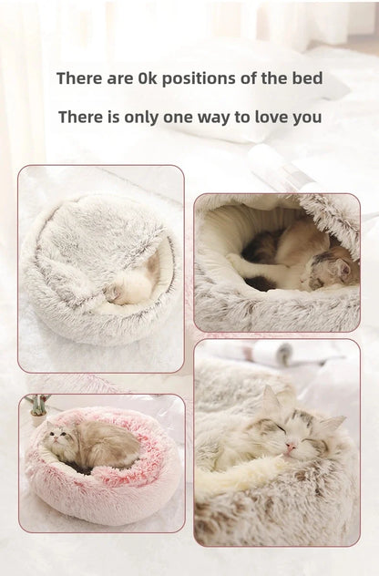 Semi-Enclosed Plush Cat Nest