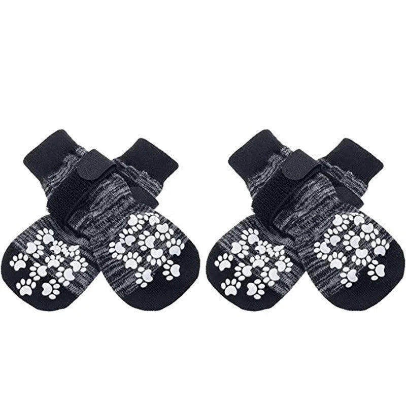 Anti-Slip Dog Socks with Straps (4-Pack)