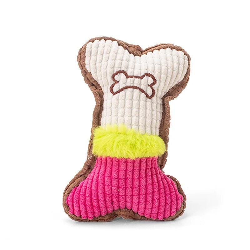 Plush Squeaky Bone Chew Toy