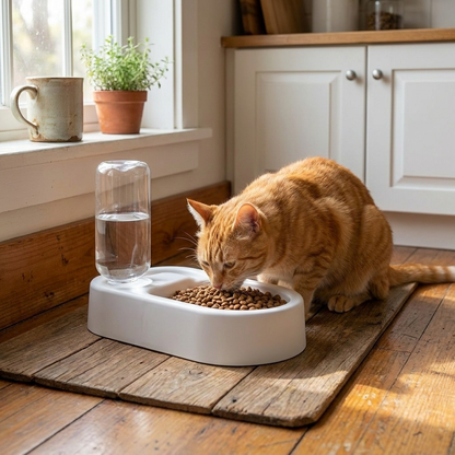 2-in-1 Auto-Refill Feeding Water Station lifestyle