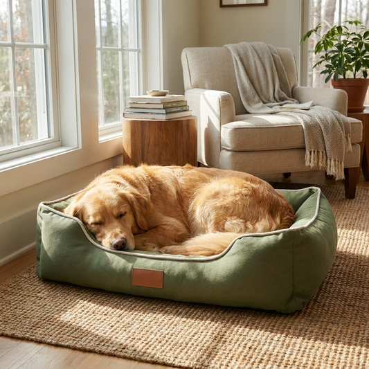 Waterproof Bolster Dog Bed lifestyle