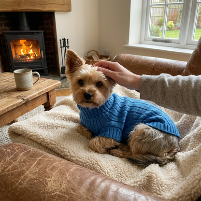 Cable Knit Dog Sweater lifestyle