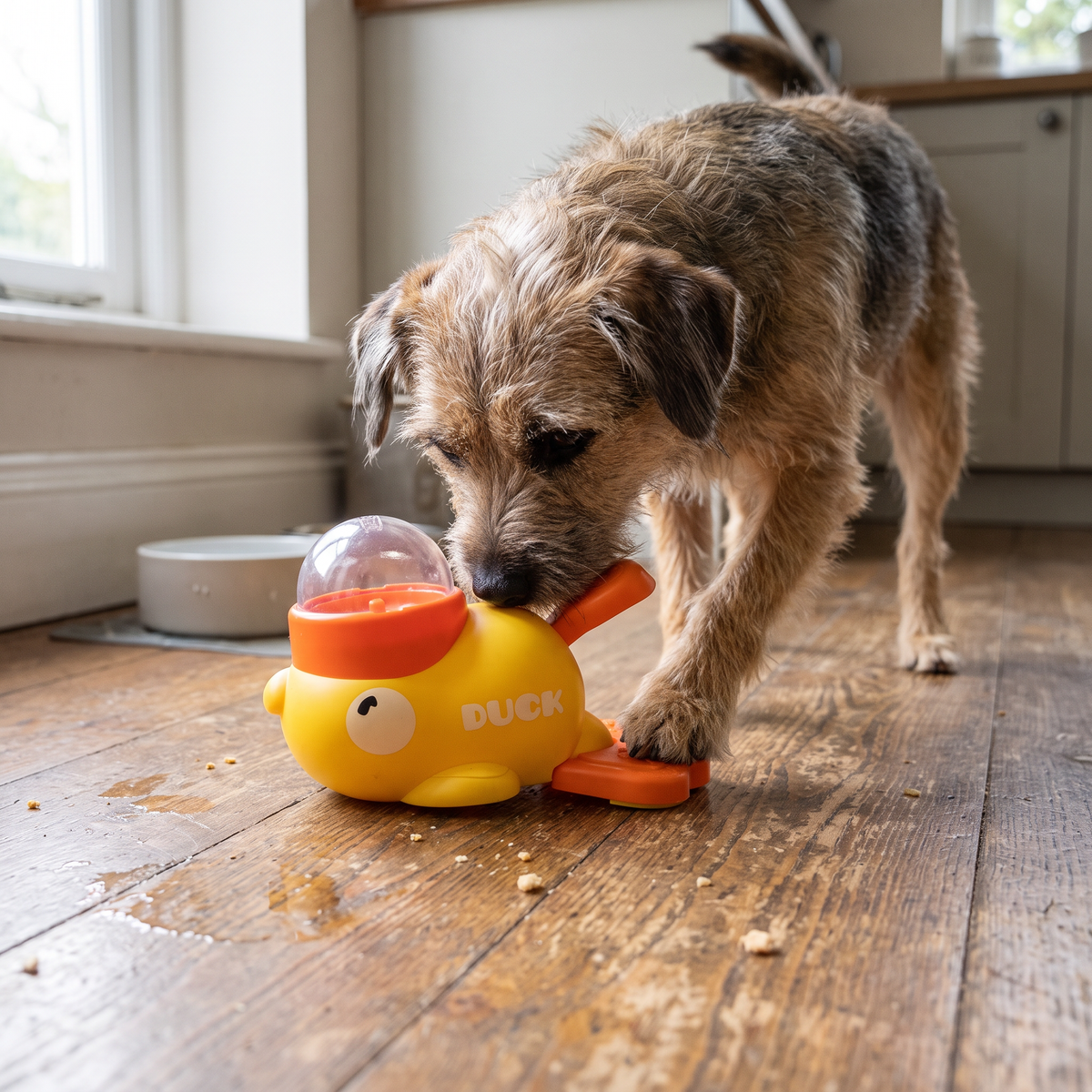 Yellow Duck Puzzle Feeder lifestyle