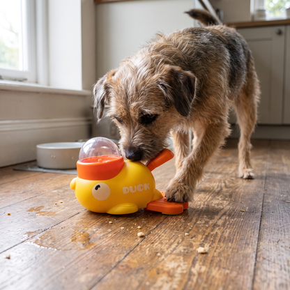 Yellow Duck Puzzle Feeder lifestyle