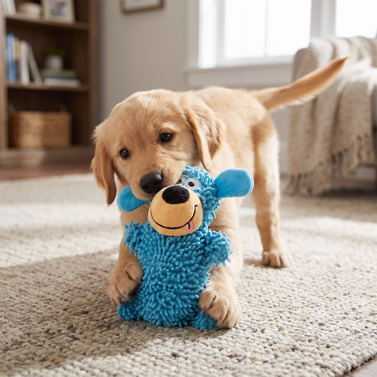 Plush Squeaky Teething Toy lifestyle