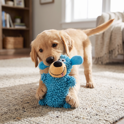 Plush Squeaky Teething Toy lifestyle