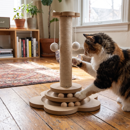 Wood Cat Scratch Turntable lifestyle