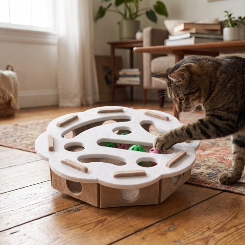 Cat Felt Puzzle Box lifestyle
