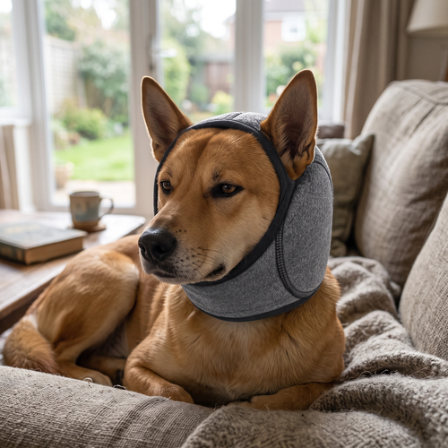Dog Calming Hood lifestyle