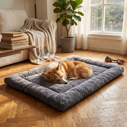 Plush Dog Bed Mat lifestyle