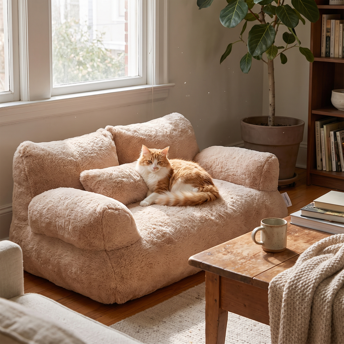 Luxury Warm Cat Sofa Bed lifestyle